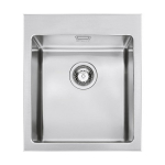 Valamu Smeg Mira, 40 cm, nupuga, roostevaba teras