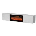 Cama RTV cabinet LARA 183x35x37 white matt + black fireplace