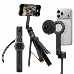 Selfi-statiiv Selfie Stick Tripod (MagFit), kuni 1.66m, must, bluetooth, MagSafe/Qi2 magnetkinnitusega, S582W, Spigen