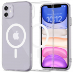 Kaitse&uuml;mbris FlexAir MagSafe, Apple iPhone 11, l&auml;bipaistev valge MagSafe ringiga, Tech-Protect