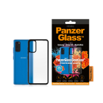 Kaitse&uuml;mbris ClearCase, Samsung Galaxy S20, klaasist tagak&uuml;ljega, l&auml;bipaistev musta &auml;&auml;rega, PanzerGlass