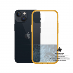 Kaitse&uuml;mbris ClearCaseColor, Apple iPhone 13 mini, klaasist tagak&uuml;ljega, oranž / l&auml;bipaistev, PanzerGlass