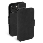 Kaitse&uuml;mbris kaanega Leather PhoneWallet, Apple iPhone 13 mini, naturaalsest nahast, must, Krusell
