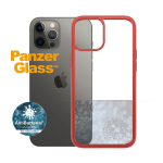 Kaitse&uuml;mbris ClearCase, Apple iPhone 12 Pro Max, klaasist tagak&uuml;ljega, punane / l&auml;bipaistev, PanzerGlass