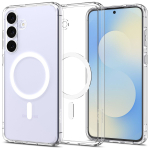 Kaitse&uuml;mbris Ultra Hybrid (MagFit), Samsung Galaxy S25 FE, l&auml;bipaistev valge Qi2/MagSafe ringiga, Spigen