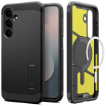Kaitse&uuml;mbris Tough Armor (MagFit), Samsung Galaxy S25 FE, must, tugijalaga, Qi2/MagSafe toega, Spigen