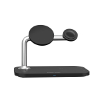 Juhtmevaba laadimisalus 3-in-1, iPhone (MagSafe) + Apple Watch + AirPods, must, Mobile Origin