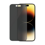Kaitseklaas privaatsusfiltriga Apple iPhone 14 Pro, musta &auml;&auml;rega, Ultra-Wide Fit, EasyAligner paigaldusraamiga, PanzerGlass