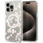 Kaitse&uuml;mbris Cyrill Cecile Mag, Apple iPhone 15 Pro, l&auml;bipaistev valge lilleline, MagSafe, Spigen