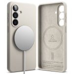 Kaitse&uuml;mbris Silicone Magnetic, Samsung Galaxy S26, beež, Qi2/MagSafe &uuml;hilduv, Ringke