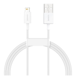 USB-kaabel Apple iPhone Lightning otsikuga Superior, 2.4A, 1m, valge, Baseus