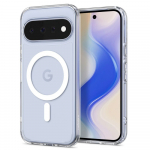 &Uuml;mbris Ultra Hybrid (MagFit), Google Pixel 11, l&auml;bipaistev valge Qi2/MagSafe ringiga, Spigen