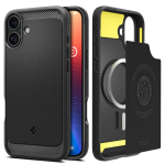 Kaitse&uuml;mbris Rugged Armor (MagFit), Apple iPhone 16 Plus, must, MagSafe, Spigen