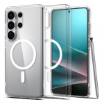 Kaitse&uuml;mbris Ultra Hybrid (MagFit), Samsung Galaxy S26 Ultra, l&auml;bipaistev valge Qi2/MagSafe ringiga, Spigen