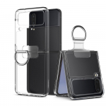 Kaitse&uuml;mbris s&otilde;rmehoidjaga Thin Fit Ring, Samsung Galaxy Z Flip4, l&auml;bipaistev, &otilde;huke, Spigen