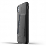 Kaitse&uuml;mbris kaarditaskuga Apple iPhone Xs Max, naturaalsest nahast, must, Mujjo