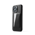 Kaitse&uuml;mbris kaarditaskuga Apple iPhone 14 Pro Max, must, naturaalsest nahast, Mujjo