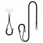 Kaelapael Crossbody Strap + k&auml;epael + kinnitusaas telefoni&uuml;mbrisele, must, Spigen