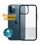Kaitse&uuml;mbris ClearCase, Apple iPhone 12 Pro Max, klaasist tagak&uuml;ljega, l&auml;bipaistev musta &auml;&auml;rega, PanzerGlass