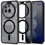 Kaitse&uuml;mbris Magmat MagSafe, Nothing Phone (3a) Pro, matt l&auml;bipaistev musta &auml;&auml;rega, Qi2/MagSafe toega, Tech-Protect