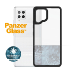 Kaitse&uuml;mbris ClearCase, Samsung Galaxy A42 5G, klaasist tagak&uuml;ljega, l&auml;bipaistev musta &auml;&auml;rega, PanzerGlass