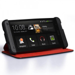Kaitse&uuml;mbris kaanega HTC One mini, must ja punane