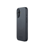 Kaitse&uuml;mbris Apple iPhone 17, sinakashall, naturaalsest nahast, MagSafe &uuml;hilduv, Mujjo