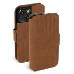 Kaitse&uuml;mbris kaanega Leather PhoneWallet, Apple iPhone 13, naturaalsest nahast, konjakipruun, Krusell