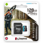 M&auml;lukaart microSD 128GB, U3 UHS-I V30 A2, R170/W90, Canvas Go Plus, Kingston