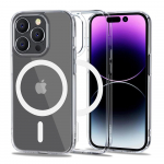 &Uuml;mbris FlexAir Hybrid MagSafe, Apple iPhone 14 Pro, l&auml;bipaistev valge MagSafe ringiga, Tech-Protect