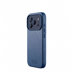 Kaitse&uuml;mbris Apple iPhone 17 Pro, sinine, naturaalsest nahast, MagSafe &uuml;hilduv, Mujjo
