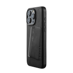 Kaitse&uuml;mbris kaarditaskuga Apple iPhone 15 Pro Max, must, MagSafe, naturaalsest nahast, Mujjo