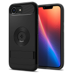 Kaitse&uuml;mbris Slim Armor (MagFit), Apple iPhone 16e, must, tugijalaga, MagSafe, Spigen