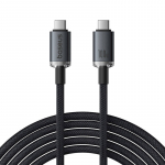 USB-kaabel USB-C otsik <-> USB-C otsik, 1.5m, 100W, 20Gbps, USB 3.2, must, vastupidav, Baseus