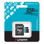 M&auml;lukaart microSD 256GB 200MB/s, UHS-I U30 V30 A2, R200/W160, Canvas Go Plus, Kingston