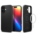 Kaitse&uuml;mbris Thin Fit (MagFit), Apple iPhone 17, must, &otilde;huke, MagSafe &uuml;hilduv, Spigen