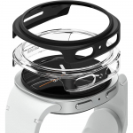 Kaitse&uuml;mbris Slim, Samsung Galaxy Watch8 44mm, komplektis 2tk, l&auml;bipaistev ja must, Ringke