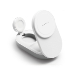 Juhtmevaba laadimisalus 3-in-1 Qi2.2 25W, telefonile + Apple Watch + k&otilde;rvaklappidele, valge, MagSafe &uuml;hilduv, Ringke