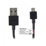 USB-kaabel MicroUSB, 10cm, must, Sony