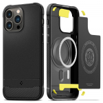 Kaitse&uuml;mbris Rugged Armor MagFit, Apple iPhone 14 Pro Max, must, MagSafe, Spigen