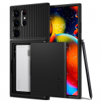 Kaitse&uuml;mbris kaarditaskuga Slim Armor CS, Samsung Galaxy S23 Ultra, must, Spigen