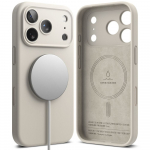 Kaitse&uuml;mbris Silicone Magnetic, Apple iPhone 17 Pro Max, helebeež, MagSafe &uuml;hilduv, Ringke