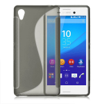 Kaitse&uuml;mbris Sony Xperia M4 Aqua / M4 Aqua Dual, kummist, S-disain, tume l&auml;bipaistev