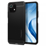 Kaitse&uuml;mbris Rugged Armor, Xiaomi Mi 11 Lite / 11 Lite 5G, must, Spigen