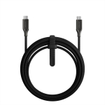 USB-kaabel Kevlar, USB-C otsik <-> USB-C otsik, 3m, 240W, eriti vastupidav, tumehall, Nomad