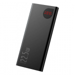 Akupank 2x USB + USB-C pesaga, 10.000 mAh, 22.5W, &otilde;huke, metallist korpus, must, Baseus