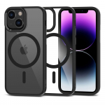 Kaitse&uuml;mbris Magmat MagSafe, Apple iPhone 13 mini / iPhone 12 mini, l&auml;bipaistev musta &auml;&auml;rega, MagSafe &uuml;hilduv, Tech-Protect