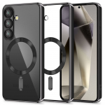 Kaitse&uuml;mbris MagFlex MagSafe, Samsung Galaxy S25 FE, l&auml;bipaistev musta &auml;&auml;re ja Qi2/MagSafe ringiga, Tech-Protect