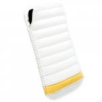 Kott Idre, L, Apple iPhone 4 / 4S, naturaalsest nahast, valge / kollane, Krusell