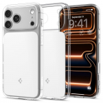 Kaitse&uuml;mbris Ultra Hybrid T (MagFit), Apple iPhone 17 Pro Max, valge / l&auml;bipaistev, MagSafe &uuml;hilduv, kaamera nupuga, Spigen